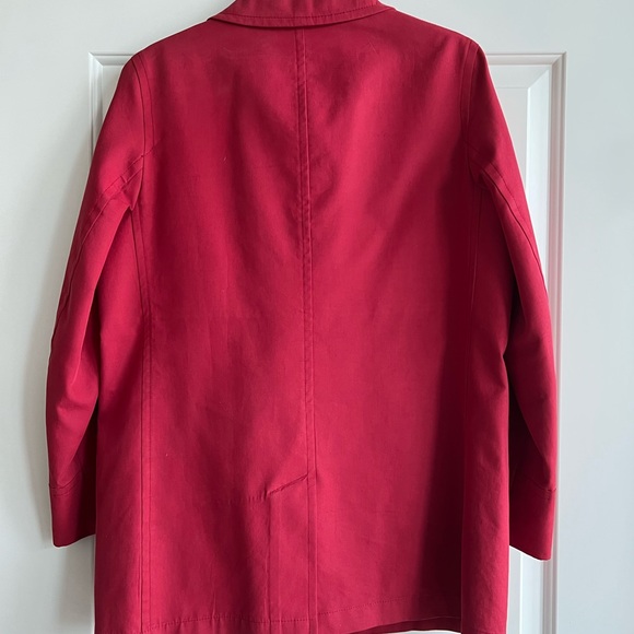 Vintage BURBERRY Coat in Red with Nova Check Liner USA large - Picture 2 of 10